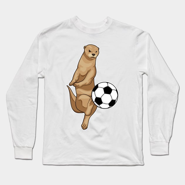 Otter Soccer player Soccer Long Sleeve T-Shirt by Markus Schnabel